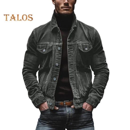 Мужское весенне-осеннее пальто из вельвета с отложным воротником, свободная верхняя одежда, однобортное свободное пальто с длинным рукавом на пуговицах для свиданий, повседневной носки, школы