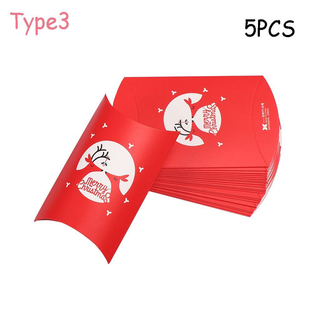 5/10PCS Cute Party Present pouch Kraft Gift Bag Christmas Paper Candy Boxes Pillow Shape