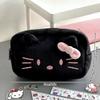 Плюшевая сумка для макияжа Hello Kitty, сумка для хранения косметики для девочек, большая вместимость, пеналы для студентов, пеналы для карандашей, органайзер