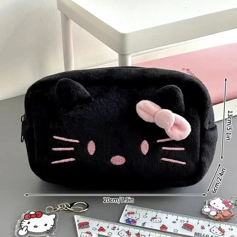 Пенал Hello Kitty Большой вместимости Плюшевый пенал-подставка Hello Kitty Сумка для хранения Hello Kitty Сумка для макияжа Косметичка Органайзер для стола
