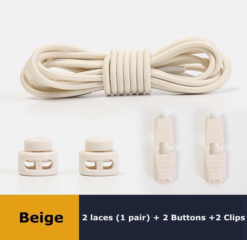 Шнурки без завязывания, подходящие для любой обуви, круглые эластичные шнурки с пружинным замком, быстро надеваются за 1 секунду, шнурки для хайкинга, спорта, ленивые шнурки