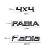 DDWO5 MetaL 3D Badge Logo Car Rear Trunk Body Sticker Letter Emblem For Skoda FABIA 4X4 Accessories Glossy Black Matte black