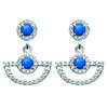 [P0185] - Silver Earrings 'Princess Opal' Silver Blue (rhodium-plated) - 18x13 Mm