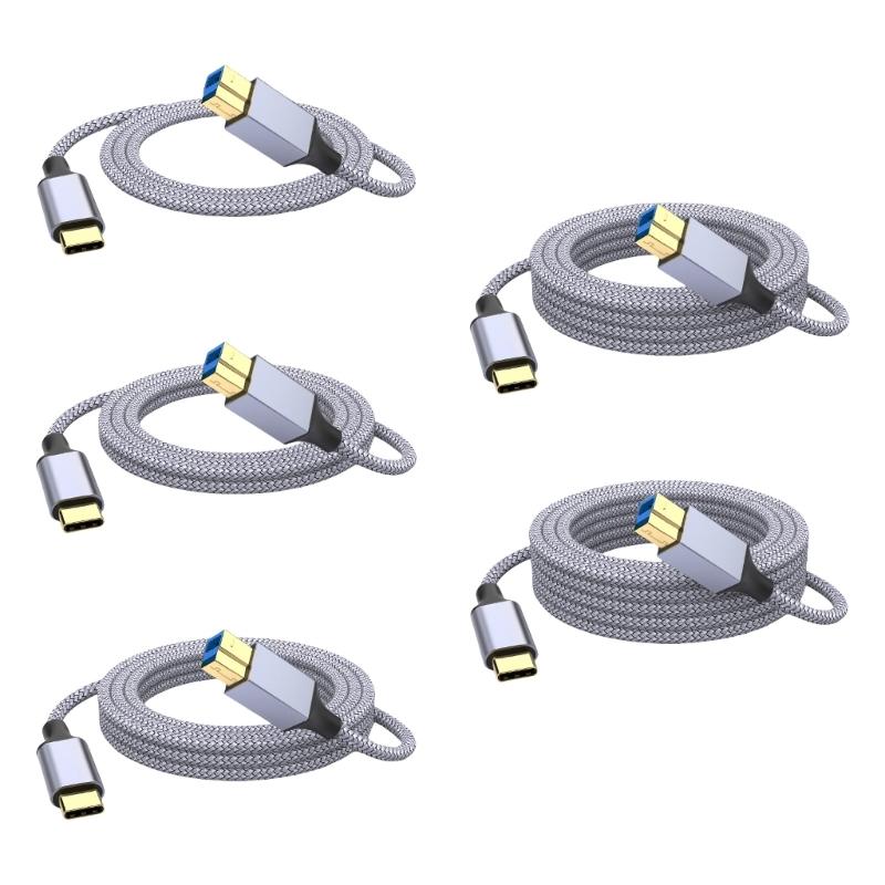 Плетеный нейлоновый кабель Type C - USB B для принтера 10000+ циклов изгиба Быстрый и прочный Для принтеров, сканеров, жестких дисков