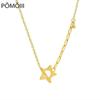 Stainless Steel Star Ot Buckle Design Necklace Pendant Plated Gold for Women's Gothic Accessories Jewellery Christmas Gift