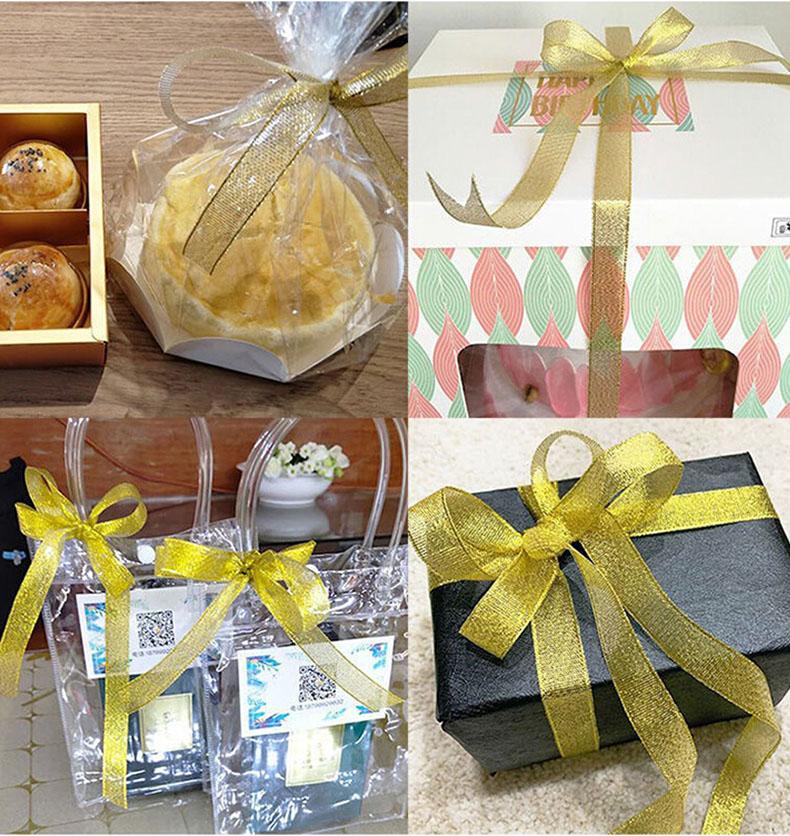 25 ярдов Натуральные атласные ленты Поделки Шитье Вечеринка Свадьба Золотая лента Упаковка подарков Бант Сделай сам Лента из органзы Рождество Украшение дома