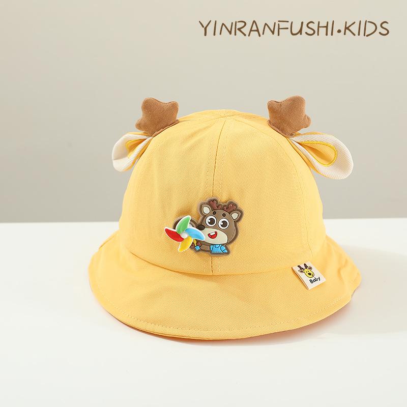 Новая детская шляпа-панама с милым мультяшным ягненком и ветряной мельницей, солнцезащитная шляпа на весну и лето, детская шляпа-горшок