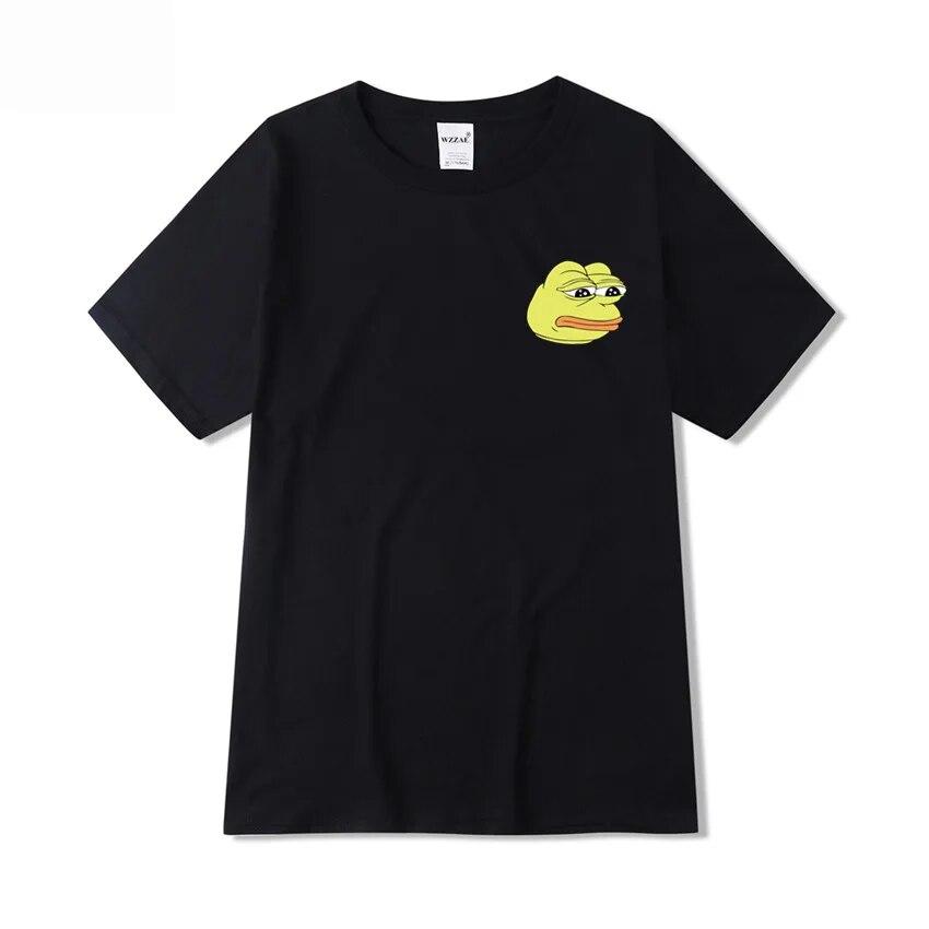 Летняя футболка унисекс Sad Frog Unisex Clothing Печатные забавные футболки Повседневные топы с короткими рукавами Хлопковая футболка для унисекс Свободная футболка