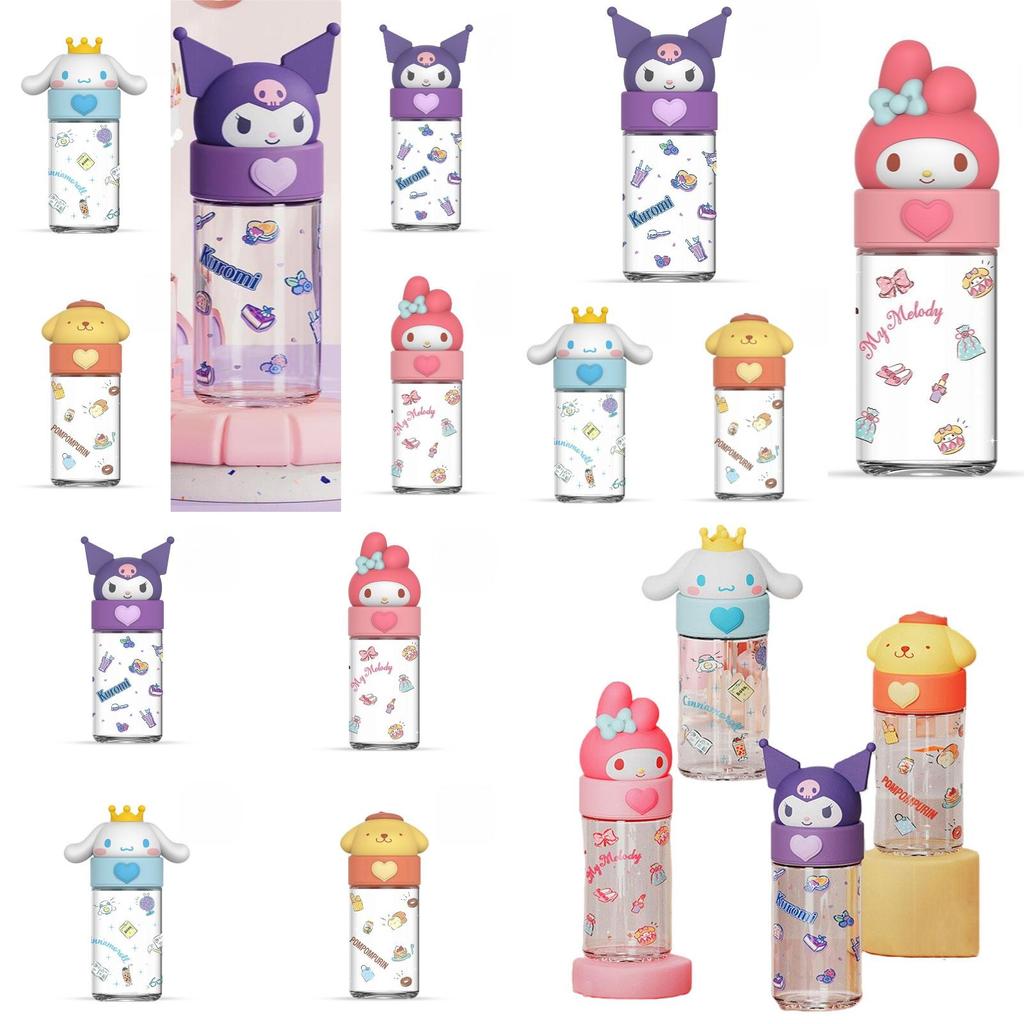 Милая стеклянная бутылка для воды Sanrio Kuromi Cinnamoroll, высококачественная кружка с мультяшной тематикой
