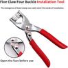 Five Claw Buckle Clamp Set, Baby'S Clothes And Shoes Invisible Color Metal Buckle, Shoe Bag Belt Hole Snap Button Plier Tool
