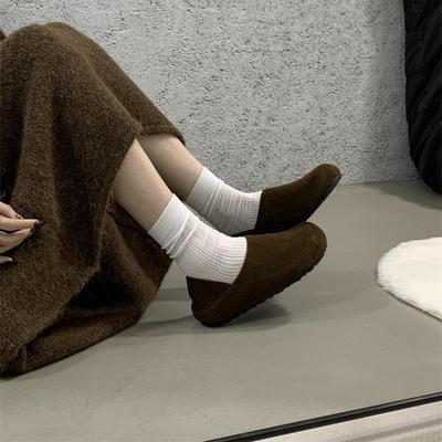 Ленивый ветер! Ретро туфли Boken с круглым носком, на одной педали, милые уродцы, осень-зима 2025, на мягкой подошве, туфли для бабушек