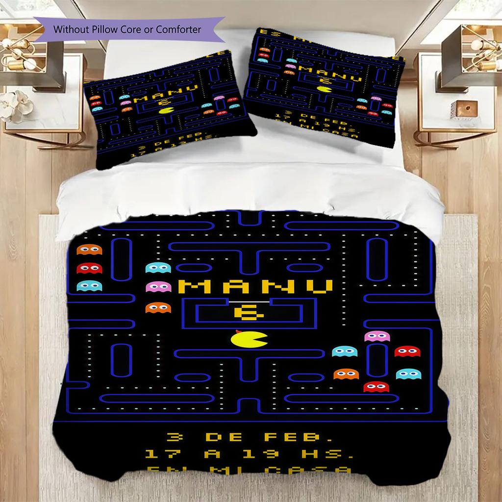 Pixel Love Player Bedding(1 * duvet cover + 2 * pillowcase, without core) Christmas birthday gift Duvet cover and pillowcase Soft and comfortable