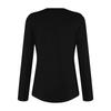 Women's Fashion Casual Long Sleeve Shirt Solid Color Button V Neck Up Tops
