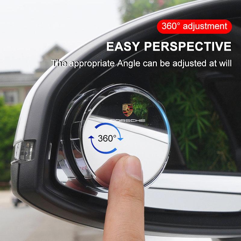 2Pcs Adjustable 360 Degree Car Blind Spot Rear View Mirror Angle For Porsche Boxster Cayenne Panamera Macan Cayman 911 918 996 917 991