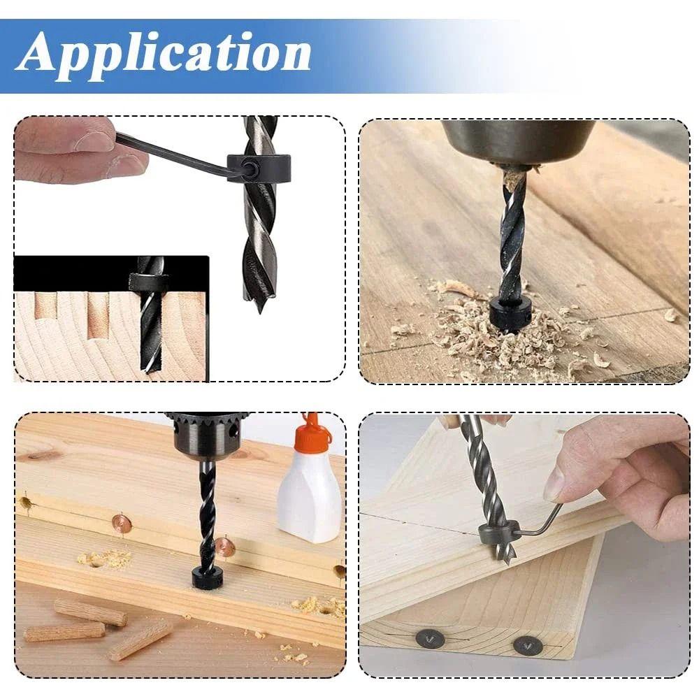3-16mm Drill Bit Limiter with Hex Wrench Bit Positioner Drill Stoper Collar Set  Woodwork Tools