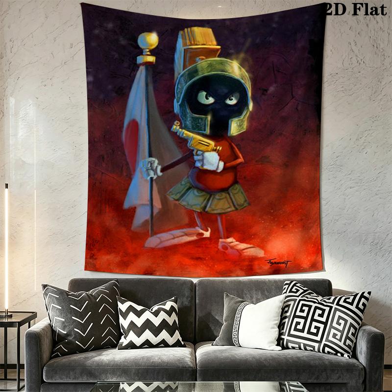 Marvin Martian Tapestry Space Adventure Tapestry Wallmounted Fashion Print Wall Decoration Christmas Gift Soft