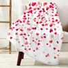 Valentine's Day Throw Blanket, Valentines Blanket Red Pink Heart Plaid Fuzzy Blanket Romantic Love Heart Decorative Soft Cozy Flannel Blanket for Mom