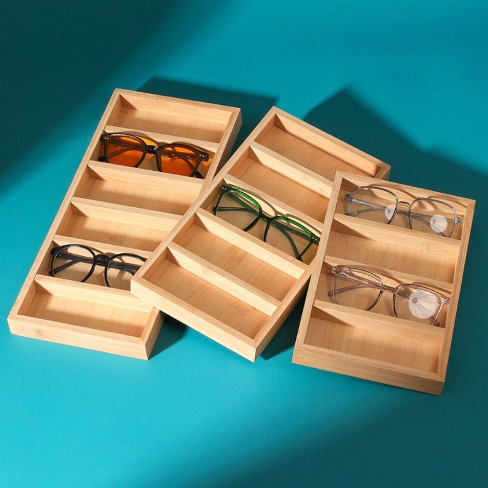 4/5/6 Slot Sunglasses Box Glasswear Box Jewelry Display Box Foldable Wooden Glasses Case Hanging