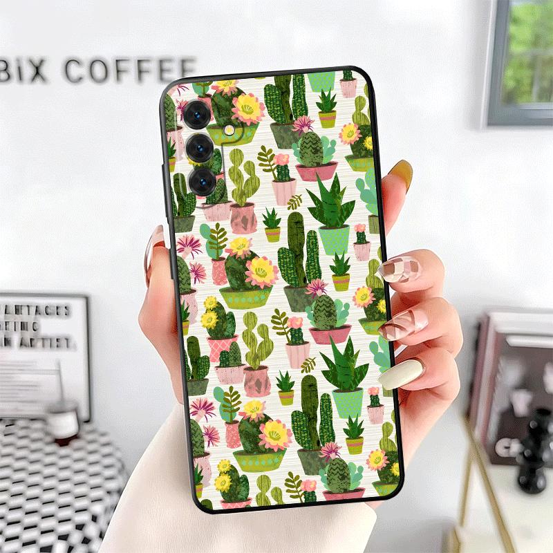 Cactus Pattern Soft Phone Case for Samsung A17 A37 A57 A16 A26 A36 A56 A15 A25 A35 A55 A14 A24 A34 A54 A13 A23 A33 A53 A52 A12