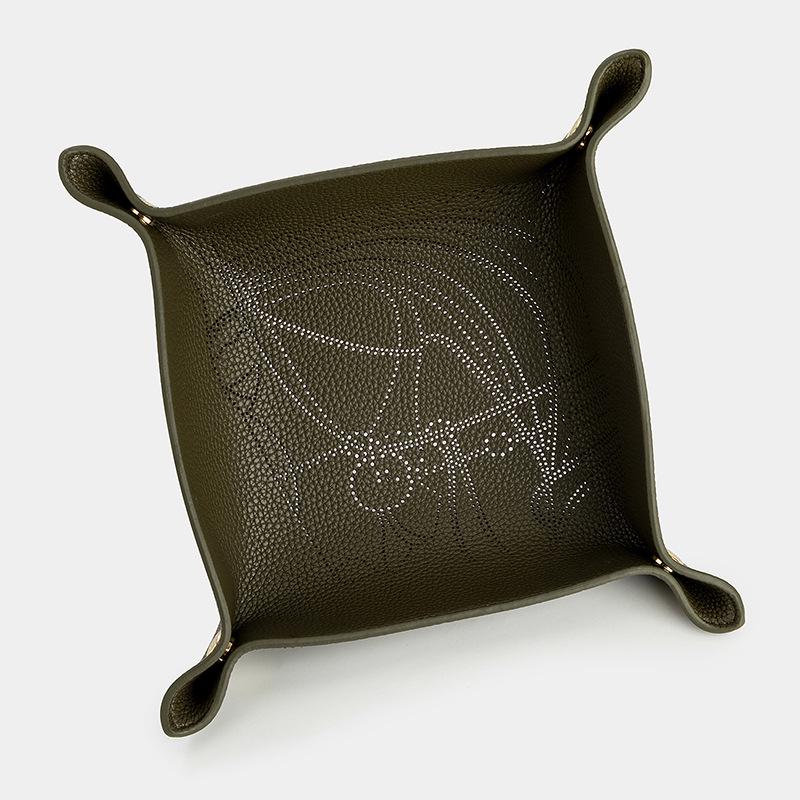 Роскошный кожаный лоток для хранения украшений и ключей в форме головы лошади