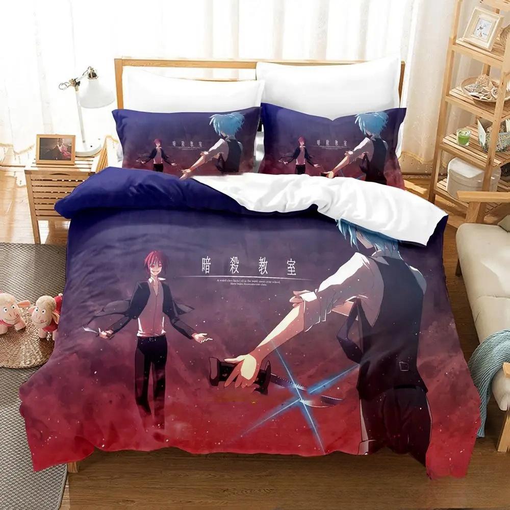 3D Мультяшный Набор Постельного Белья Класс Убийц Коро-сенсей Мальчики Девочки Полуторный Двуспальный Кингсайз Пододеяльник Наволочка Кровать Мальчики Взрослый