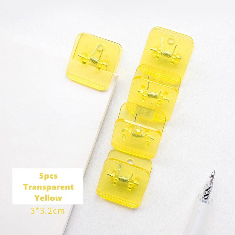 5 шт., конфетные мини-квадратные зажимы, прозрачный и однотонный держатель для страниц, зажим для бумаг, зажим для файлов, журналов, книг, бытовой техники