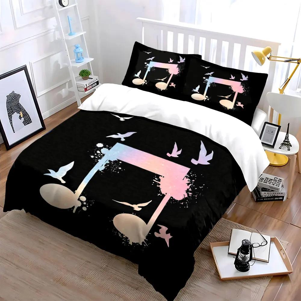 "Music Note Art Decor Set" Soft Comfortable Duvet Cover Bedding Set Included 1*Duvet Cover & 2*Pillowcases, gift