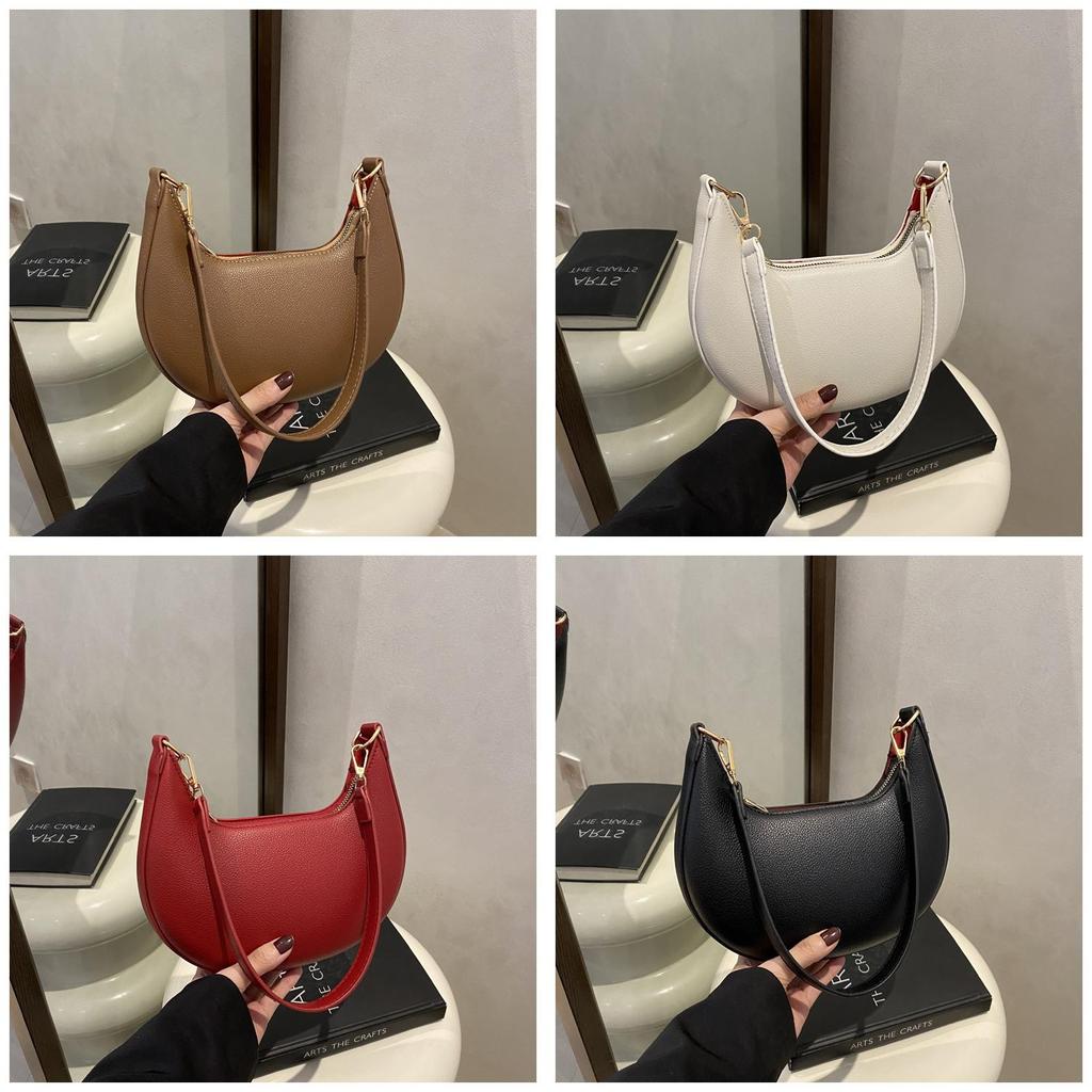 Bags Pu Minimalist Crescent Shaped Shoulder Bag For Street Style Fashion