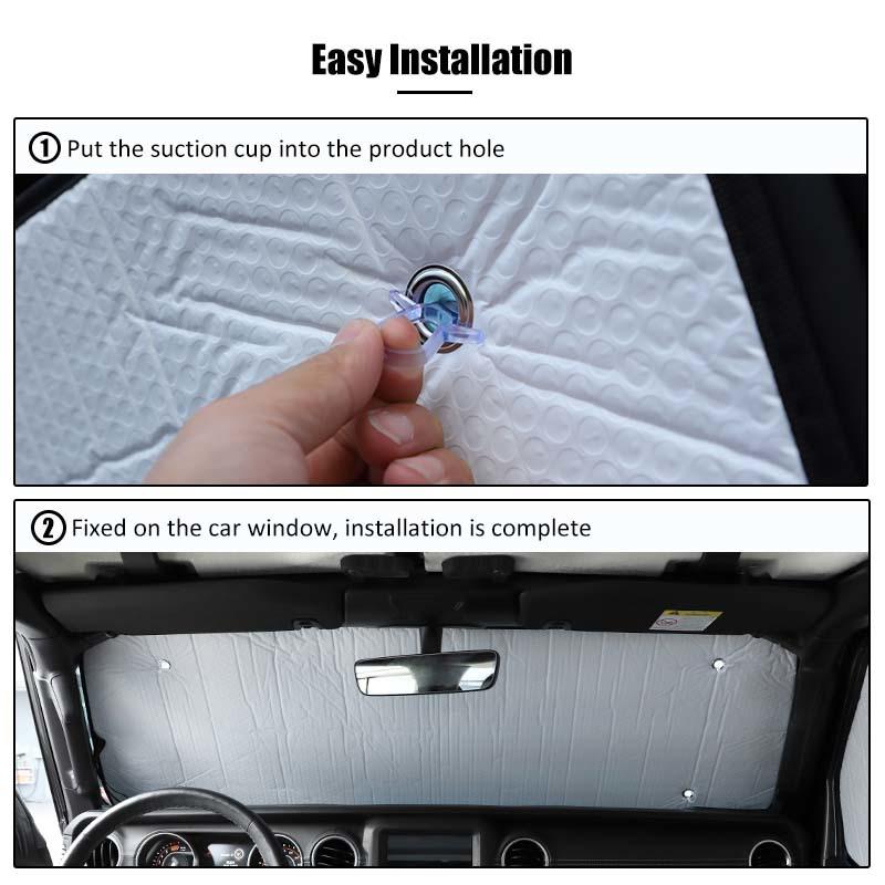 Солнцезащитный козырек на лобовое стекло автомобиля, складной солнцезащитный козырек, подходит для Jeep Wrangler JL 2018 года выпуска, версия 4-дверная, аксессуары для салона автомобиля