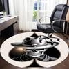 1pc Skull Ace Office Round Area Rug, Under Office Chairs Bedroom Living Room Home Decor, Room Deco, Available in Various Sizes