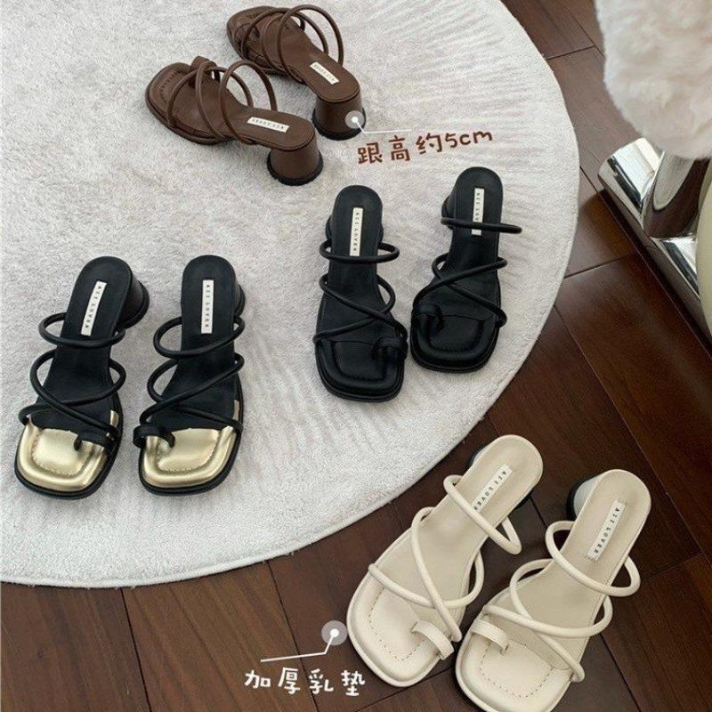 Мода 2024 года, женские трендовые элегантные туфли-слайды, новинка для женщин, обувь Chinelos, прозрачные каблуки, женские тапочки, красные модные сандалии, лето