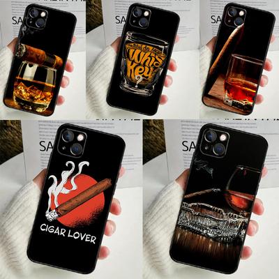 Чехол для сигары и виски для iPhone 14 13 12 11 16 15 Pro Max Mini Cover X XR XS 8 7 14 16 15 Plus Аксессуары