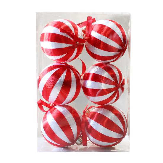 6 шт. 8 см Рождественские шары Пластиковые подвесные украшения для елки, витрины и DIY-поделок Небьющиеся праздничные украшения