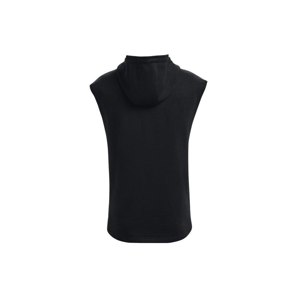 Under Armour Project Rock Графический принт Флисовая толстовка без рукавов с капюшоном Баскетбольный жилет Мужские топы Черный 1367034-001