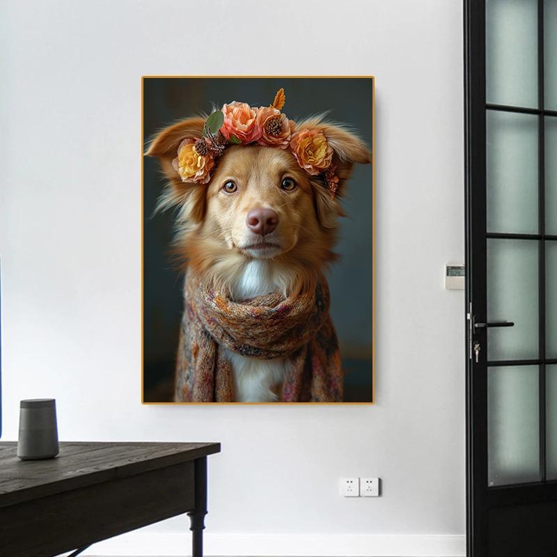 Детские животные кролик коза свинья собака лошадь овца цветок корона холст постеры и принты настенные художественные картины для дома декор детской комнаты