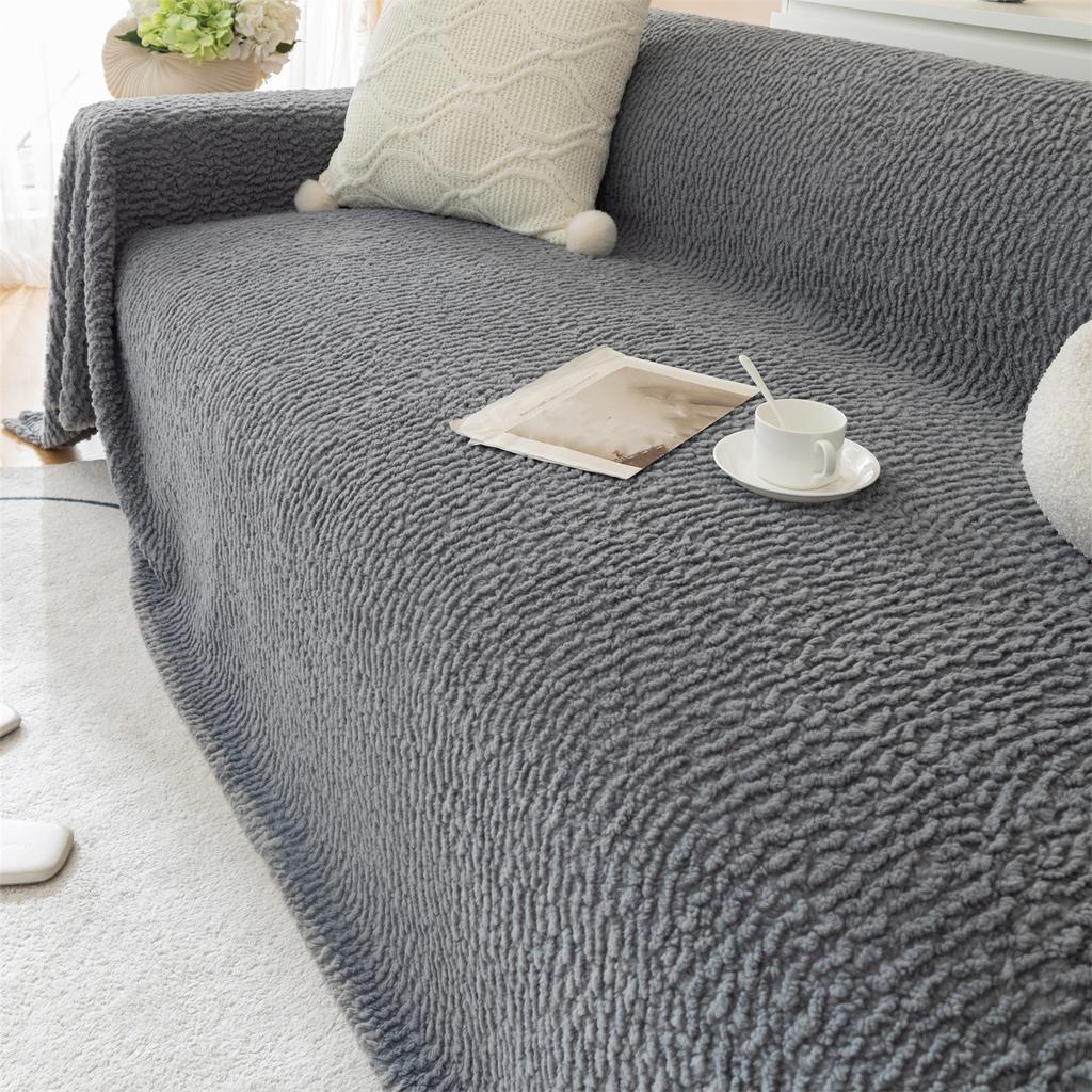 Sherpa Sofa Towel Fuzzy Comfy and Cozy Throw Blankets for Couch Sofa Four Seasons Solid Color Slipcover Multipurpose Blanket