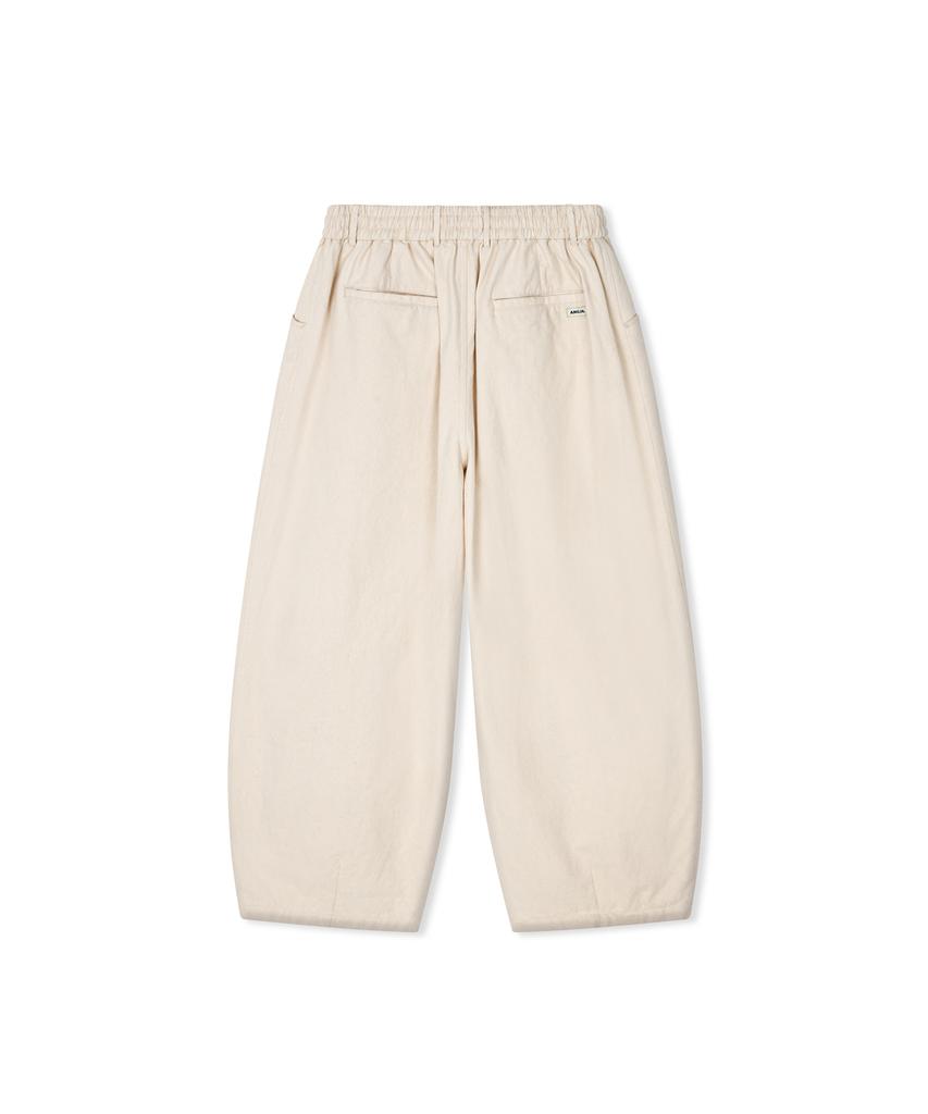 ANGLAN Unbalance Long Tuck Balloon Pants - Ivory