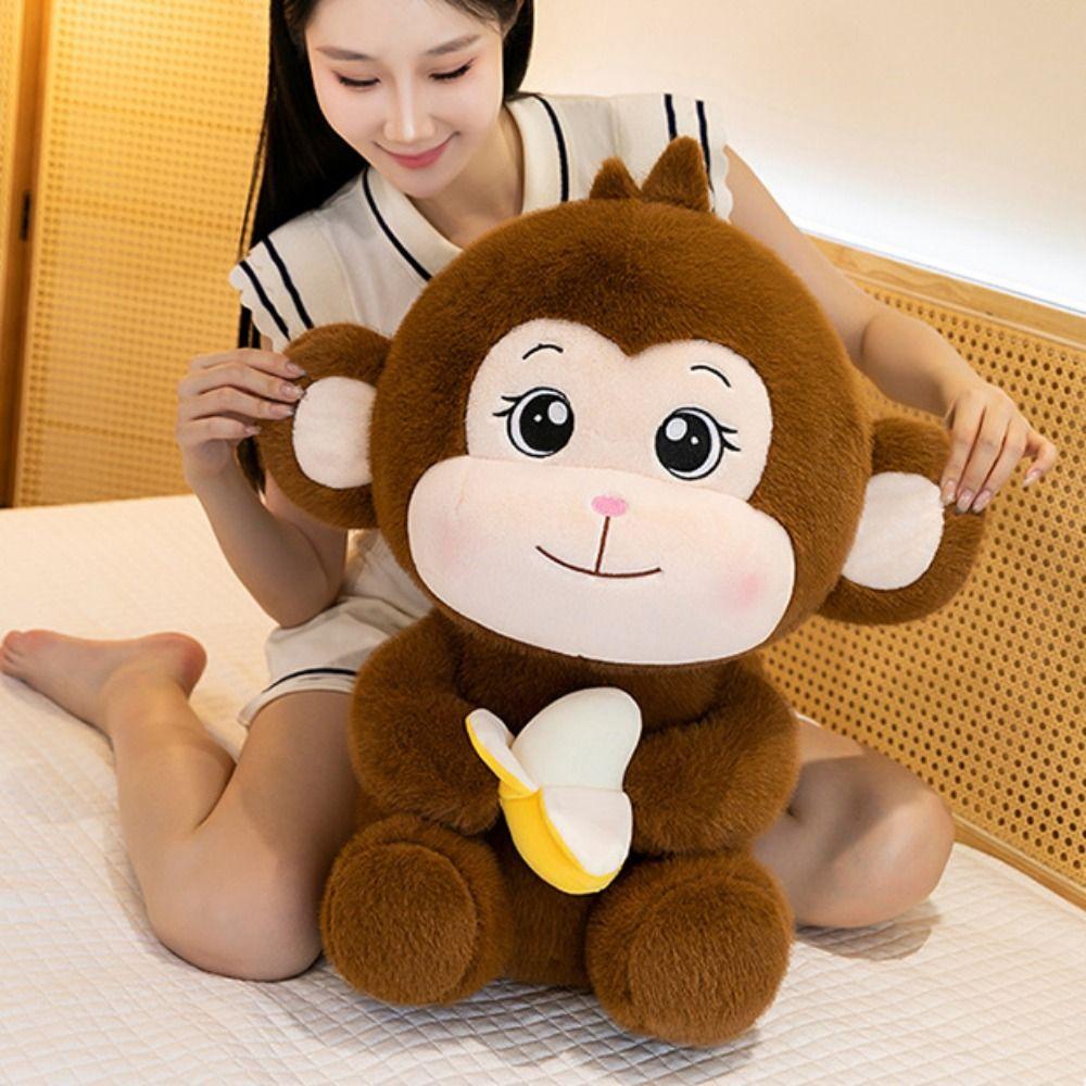 Stuffed Monkey Stuffed Doll PP Cotton Banana Monkey Doll Banana Monkey Plush Toy  Children