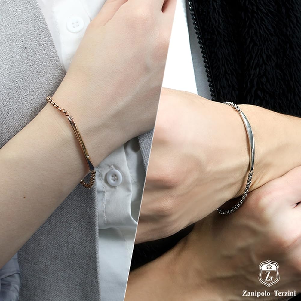 Парный браслет Polo Diamond Plated из нержавеющей стали, популярный парный набор из 2 парных брендов [Zani Tarzini]