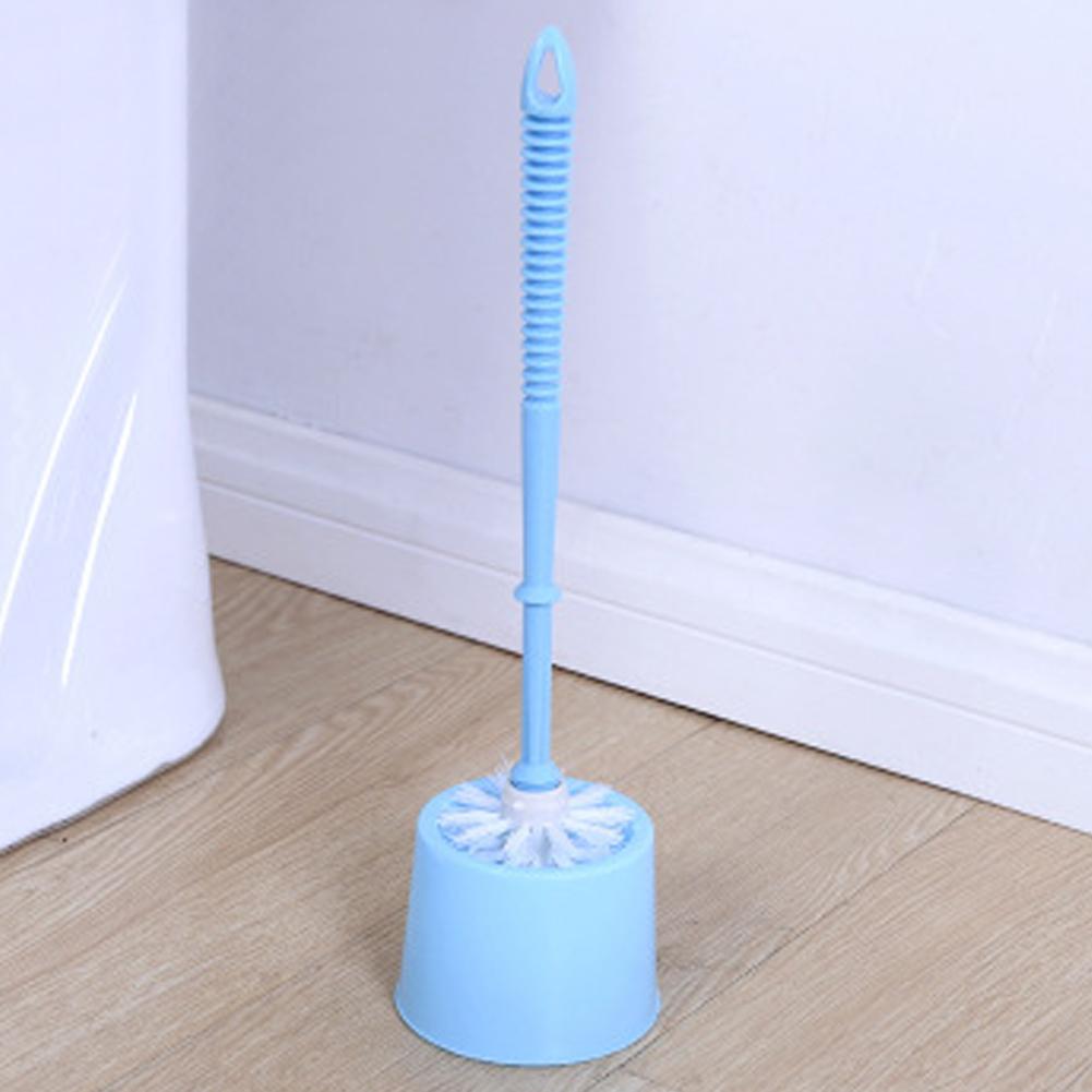 Long-handled Sanitary Brush Cleaning Curved Corner Toilet Brush with Base