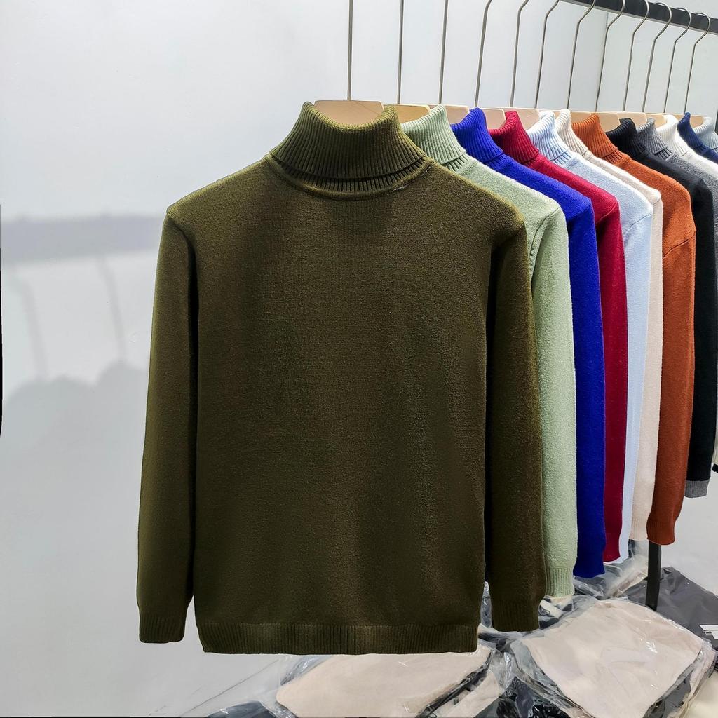 Мужской модный брендовый свитер с высоким воротом — свободный, теплый, толстый, на осень/зиму