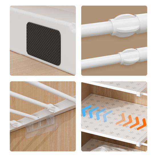 Телескопические полки для гардероба, стеллажи для хранения, кухня, ванная комната, обувь, шкаф, разделительные пластины, разделители для гардероба