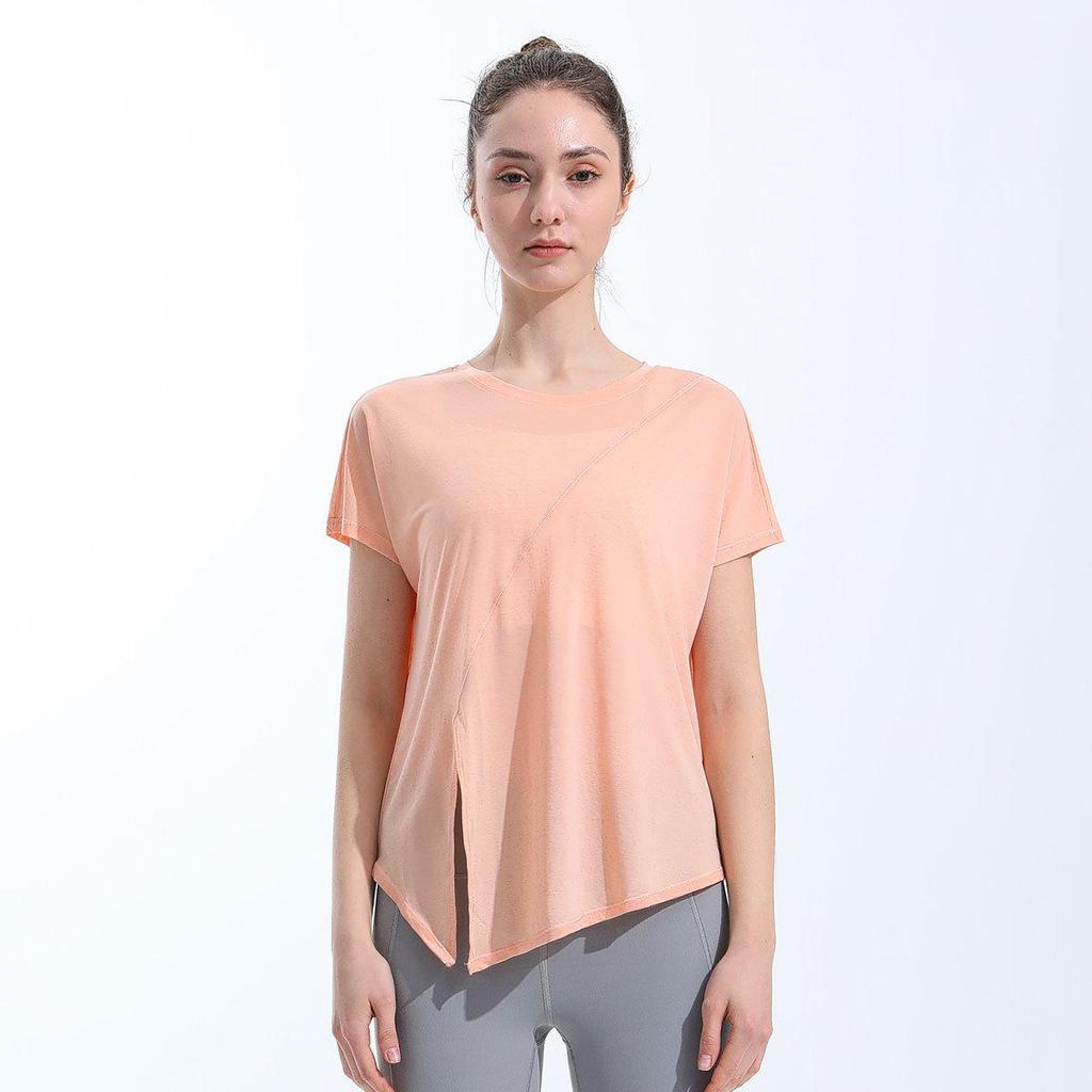 Женская спортивная футболка с завязками, быстросохнущая – с коротким рукавом, дышащая, свободного кроя, накидка для йоги