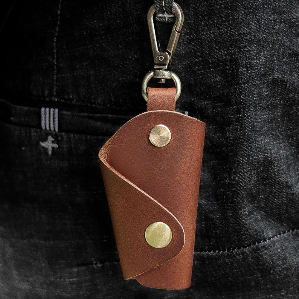 Роскошная мини-сумка для ключей из натуральной кожи, карманный брелок, органайзер для ключей для мужчин, чехол для ключей от машины, домашний