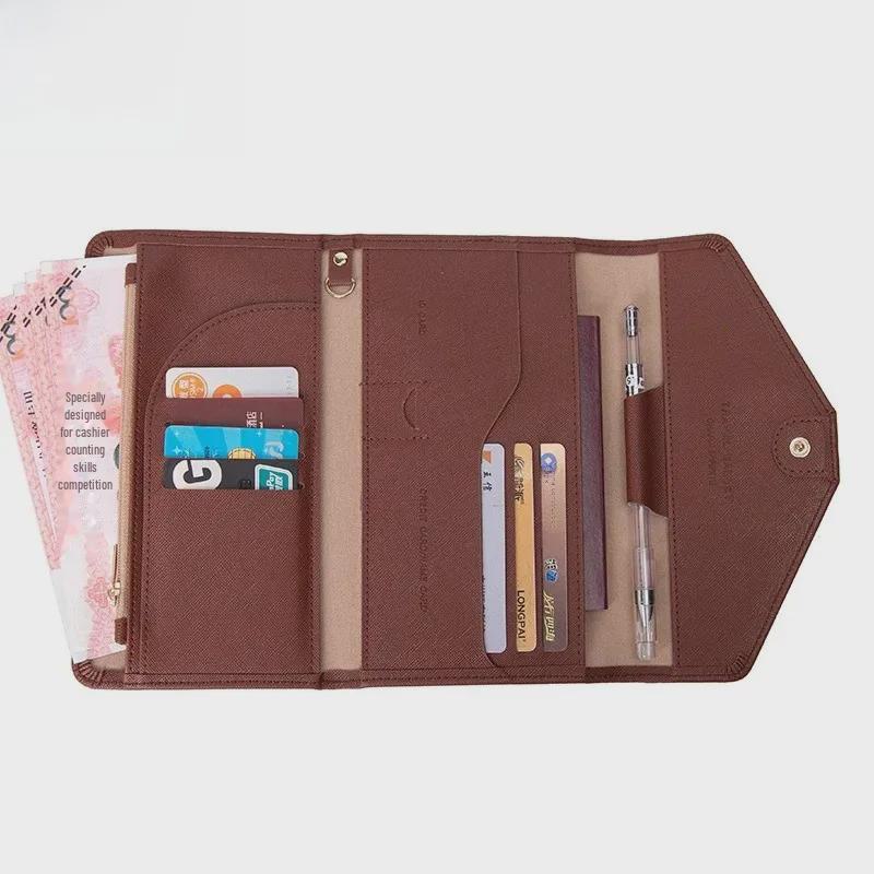 Держатель паспорта Xiangyin RFID: Кожаный дорожный кошелек тройного сложения с отделениями для удостоверения личности и карт