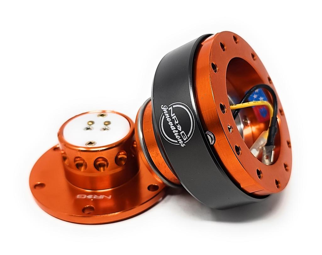 NRG Gen Steering Wheel Quick Release Kit Orange Body Titanium Chrome Ring SRK-200OR 2.0 - &