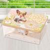 Hamster Bath Toilet Bathtub Cage Accessory with Wooden Cover Pet Bathroom Sand Container