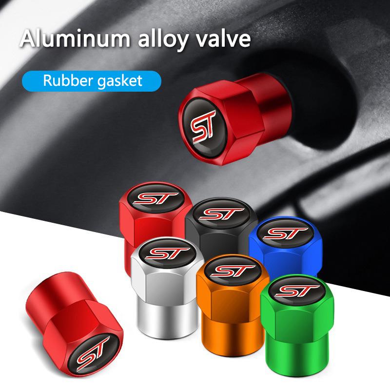 4PCS ST Logo Car Wheel Tire Valve Stem Caps Cover For Ford ST Line Focus X 2 3 Mondeo Fiesta Kuga MK2 MK3 MK4 Tyre Accessories