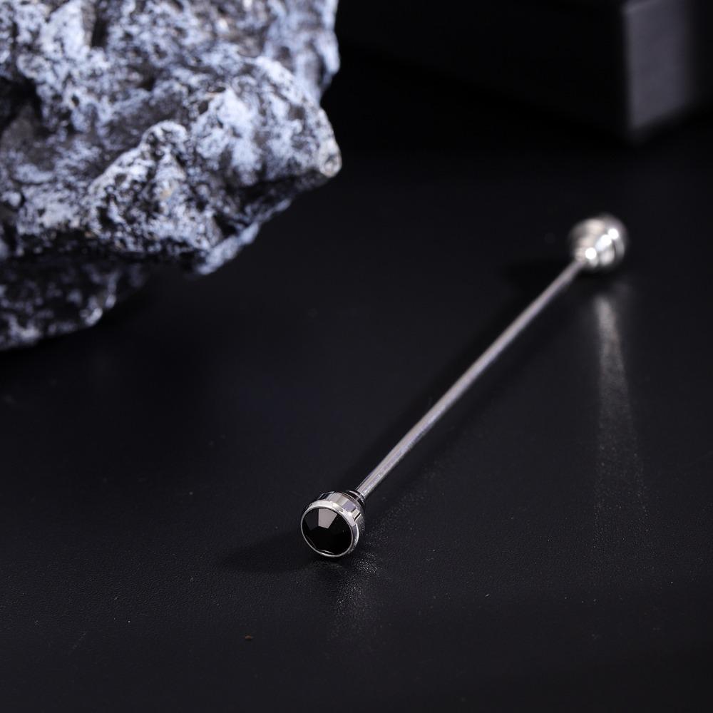 Detachable Crystal Tie Collar Needle Spiral Buckle Neckline Pin Shirt Collar Pin Banquet