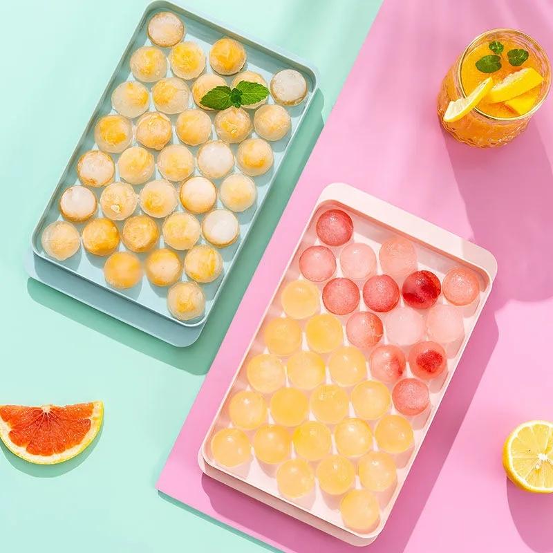 Круглый силиконовый лоток для льда, морозильная камера, легко выпускаемый ящик для консервации пудинга с желе и льдом, бар